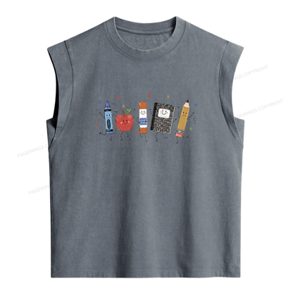 Pagewings Funny Teacher Life Women's Washed Tank Top
