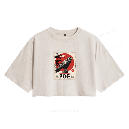 Pagewings Raven Women's Washed Cropped T-shirt