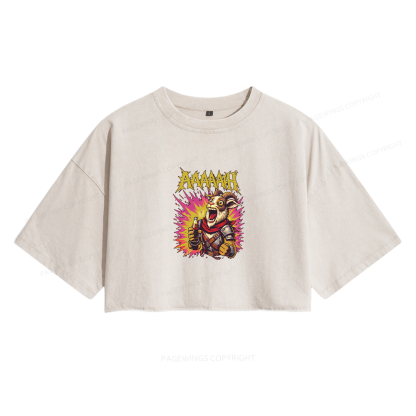Pagewings Fantasy Book Reader  Women's Washed Cropped T-shirt