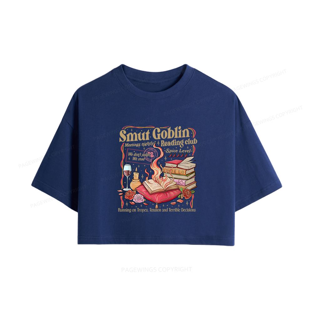 Pagewings Smut Goblin Dark Romance Bookish Women Crop Tops