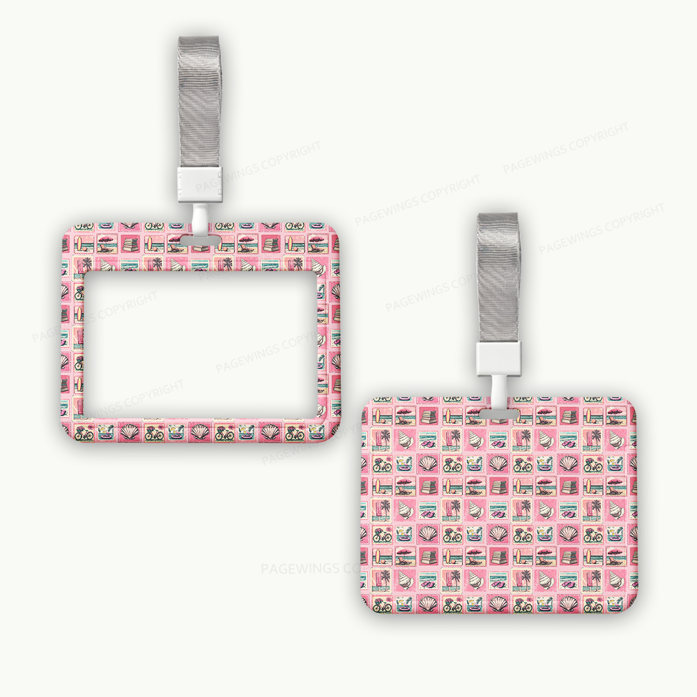 Pagewings Retro Beach Book Lover ABS Badge Holder