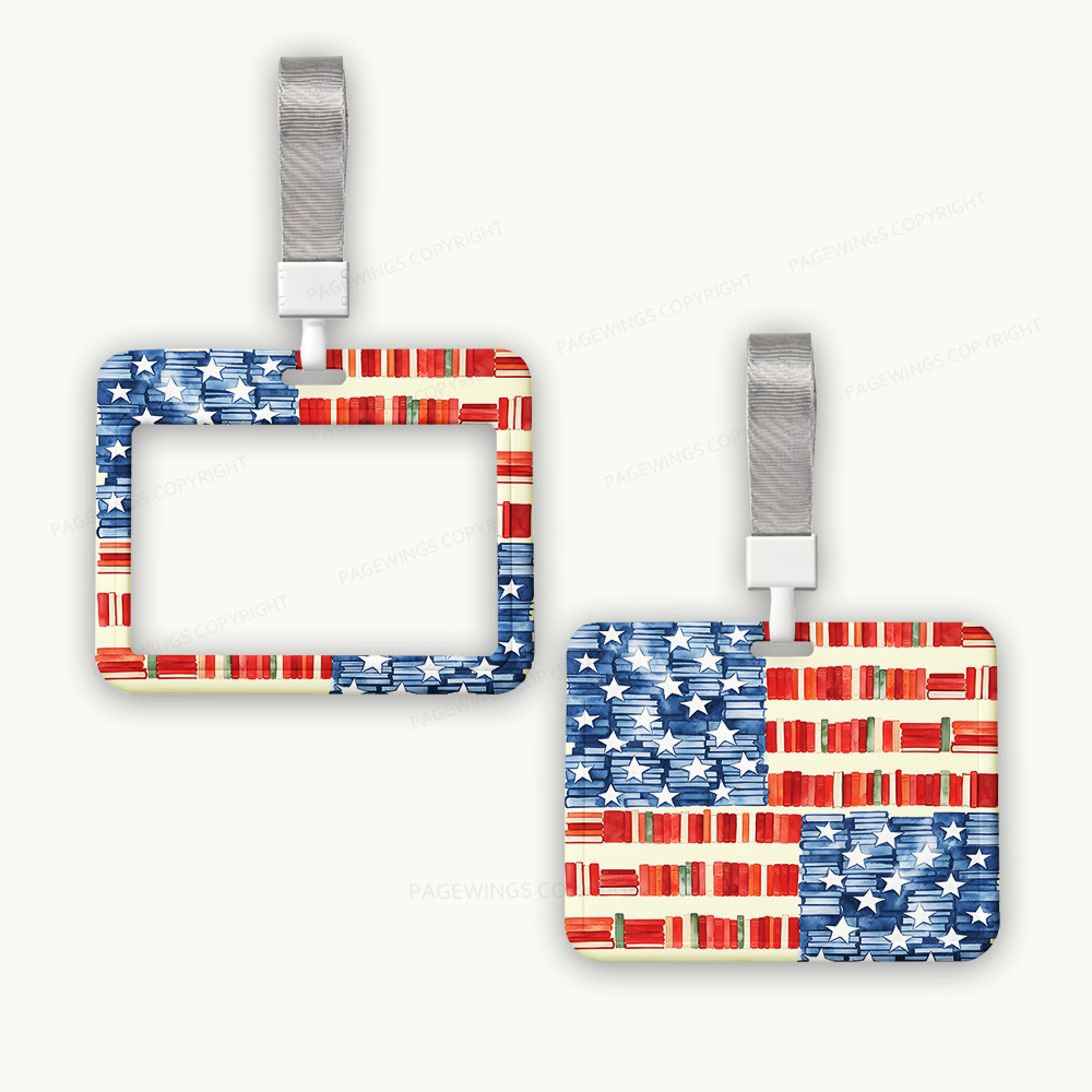 Pagewings Patriotic Nerd ABS Badge Holder