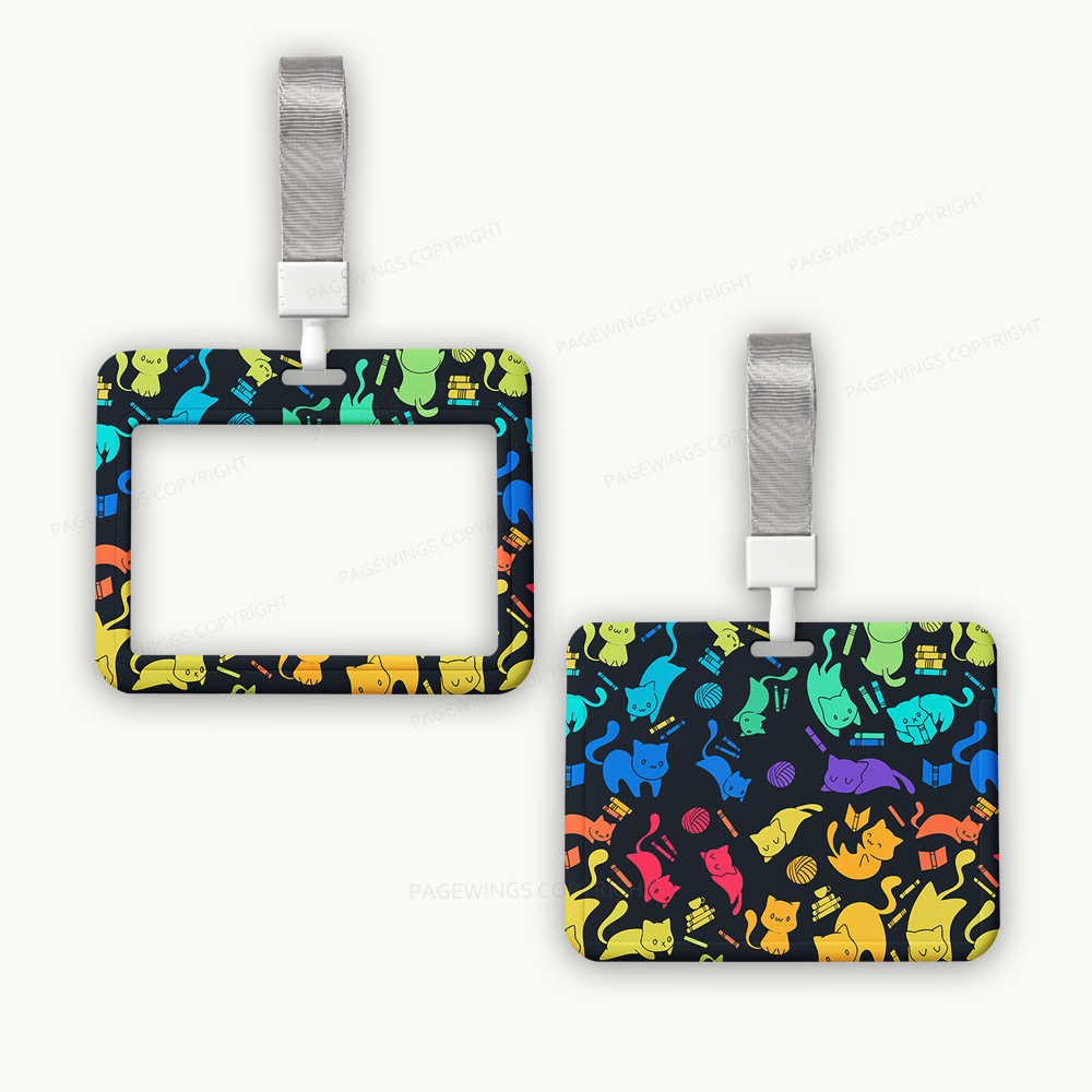 Pagewings Book Cat Lover ABS Badge Holder