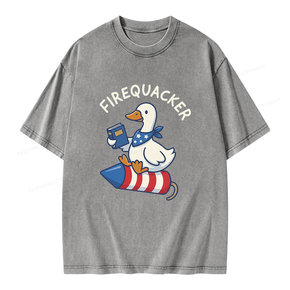 Pagewings Firecracker Unisex Washed T-shirt