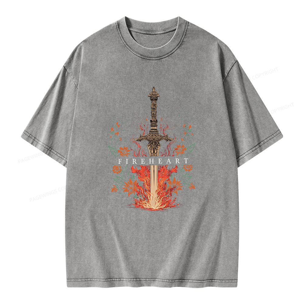 Pagewings Fireheart Unisex Washed T-shirt