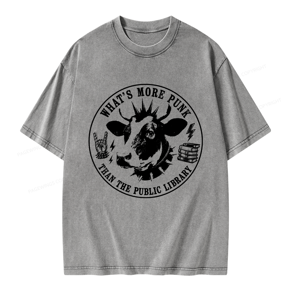 Pagewings What's More Punk Than The Public Library Unisex Washed T-shirt