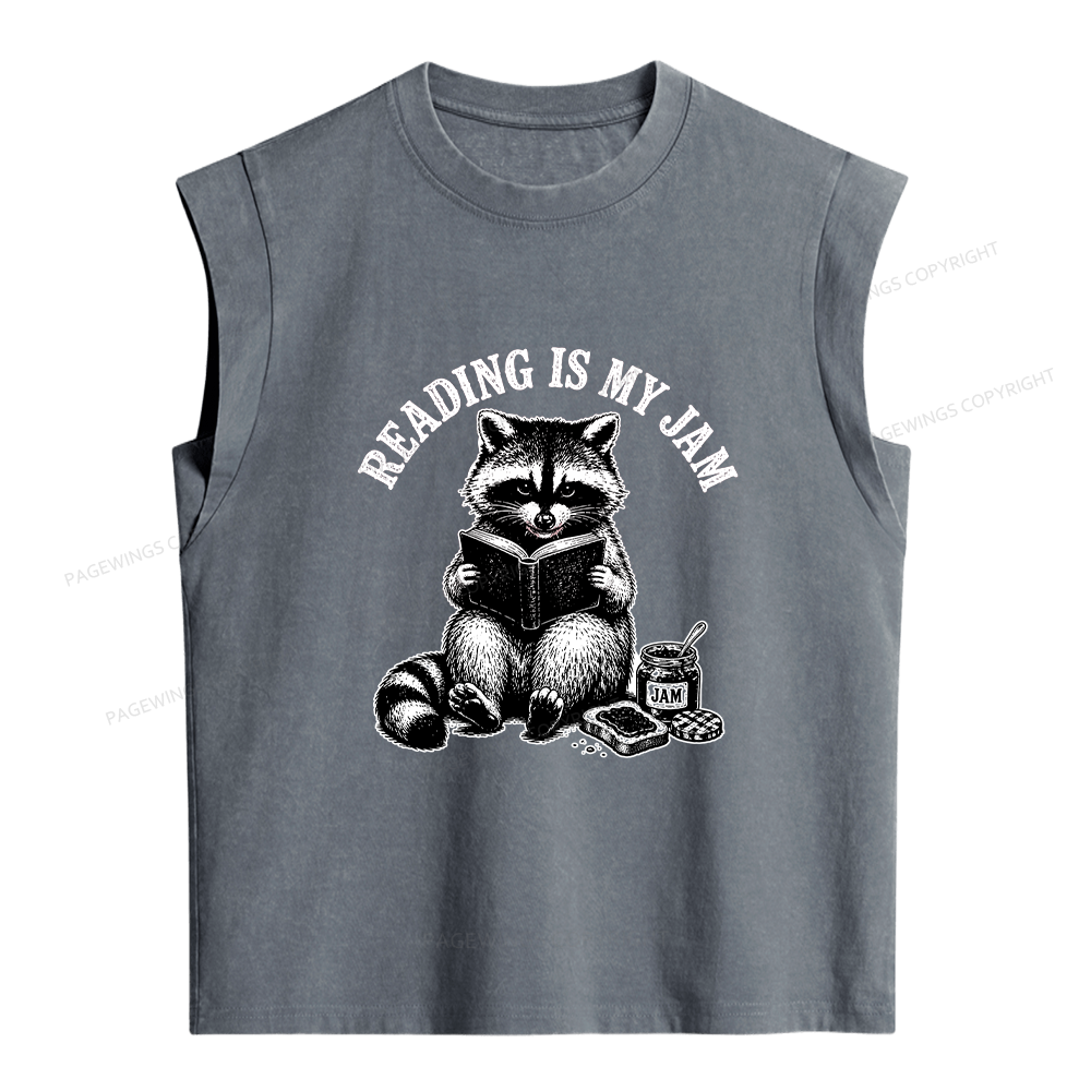 Pagewings Reading Is My Jam Women's Washed Tank Top