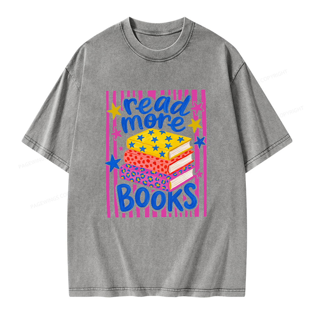 Pagewings Read More Books Unisex Washed T-shirt