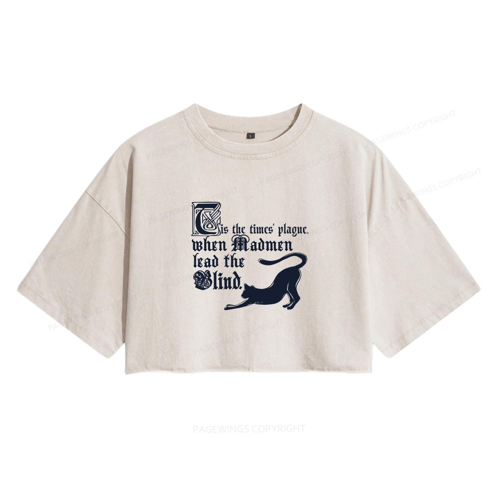 Pagewings Shakespeare Quote Women's Washed Cropped T-shirt