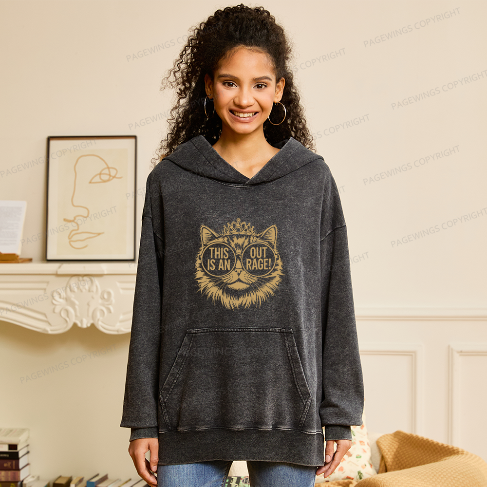 Pagewings This Is An Outrage Unisex Washed Hoodie