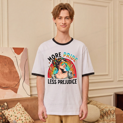 Pagewings More Pride Less Prejudice Unisex Ringer T-Shirt 