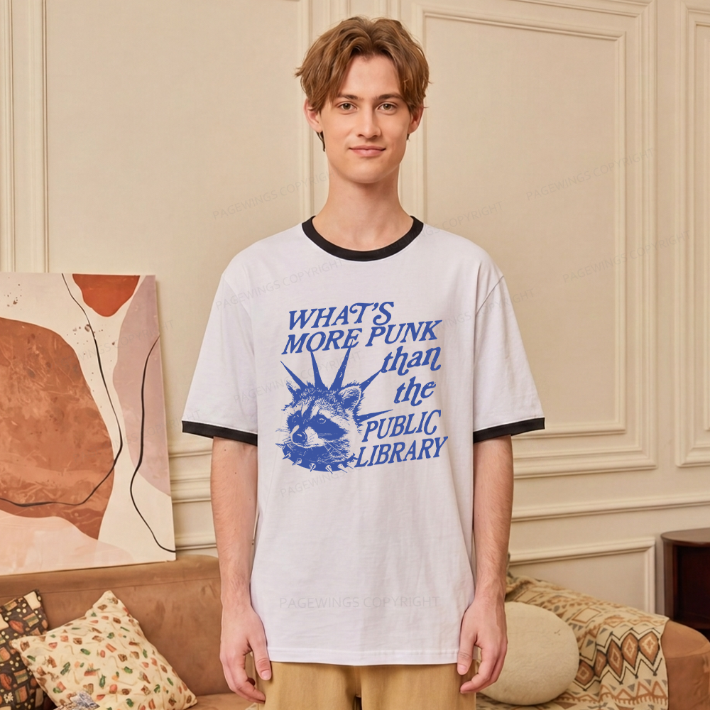 Pagewings What’s More Punk Than The Public Library Unisex Ringer T-Shirt 