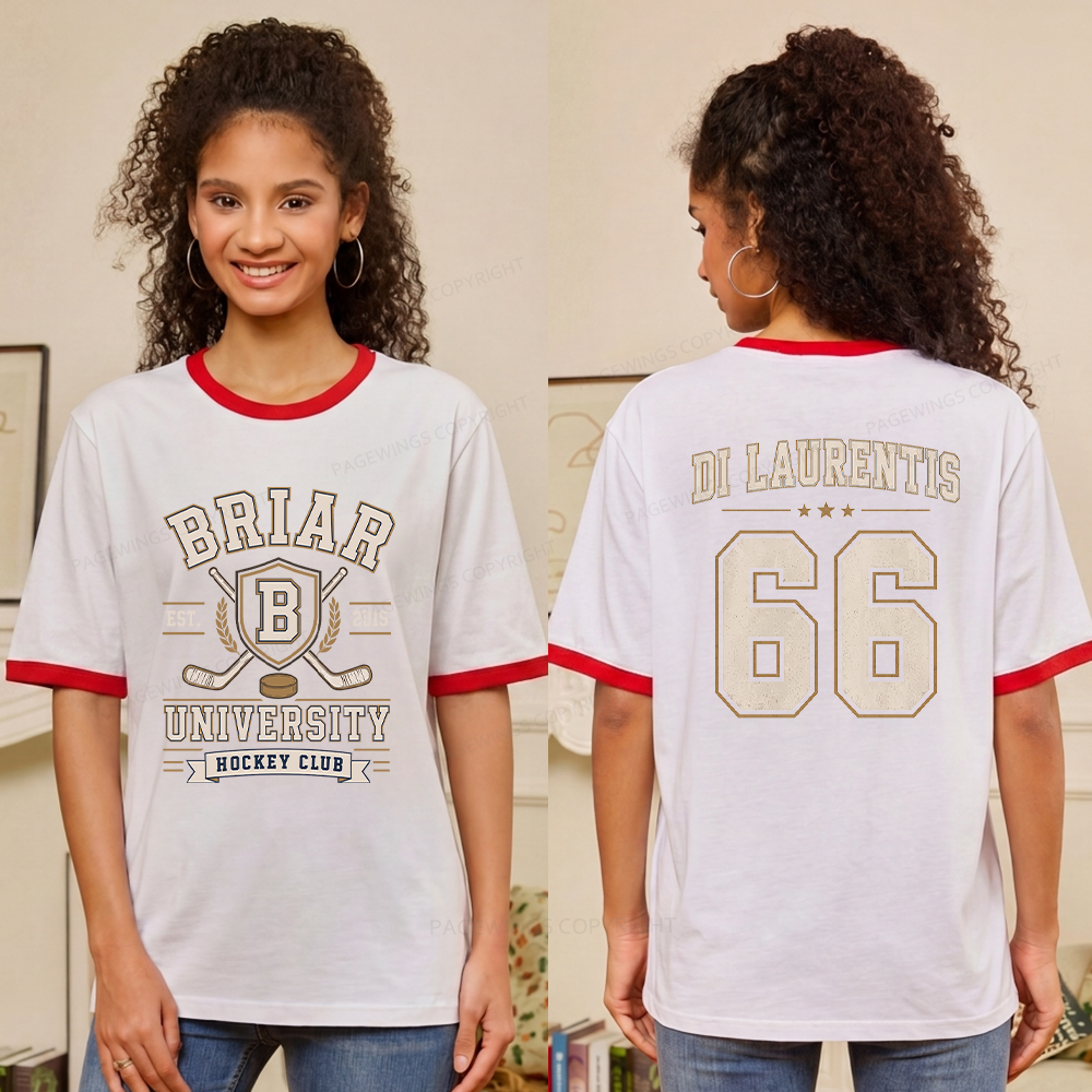 Pagewings Hockey Romance Unisex Ringer T-Shirt 