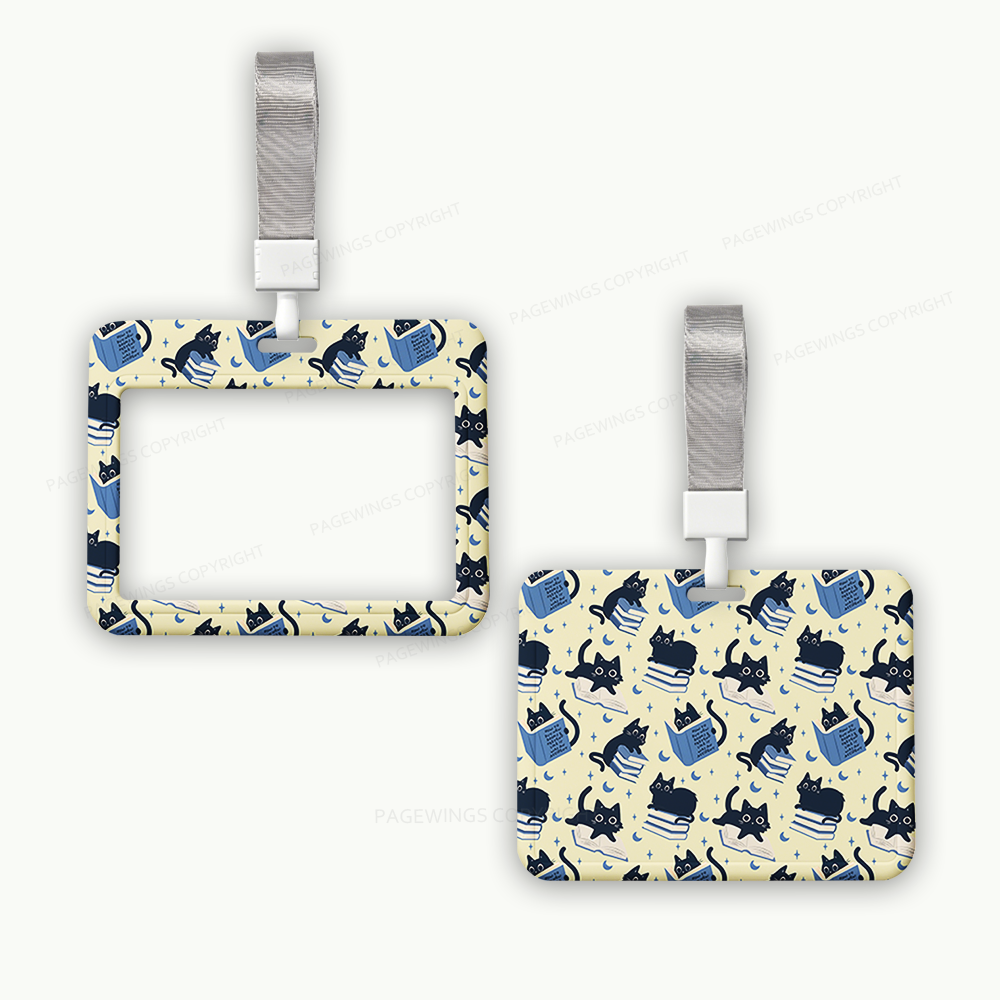 Pagewings Reading Cat ABS Badge Holder