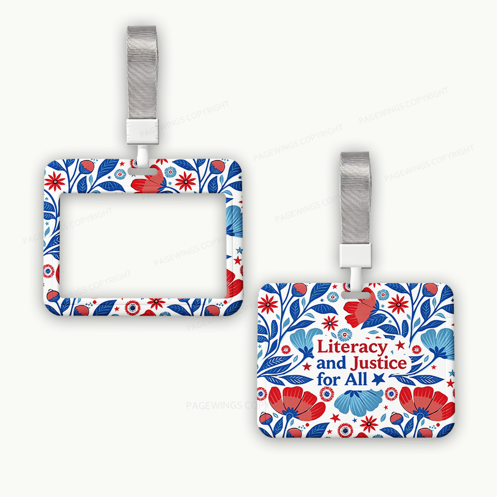 Pagewings Literacy And Justice For All ABS Badge Holder