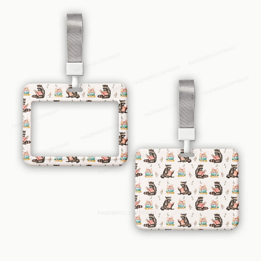 Pagewings Book Raccoon Lover ABS Badge Holder
