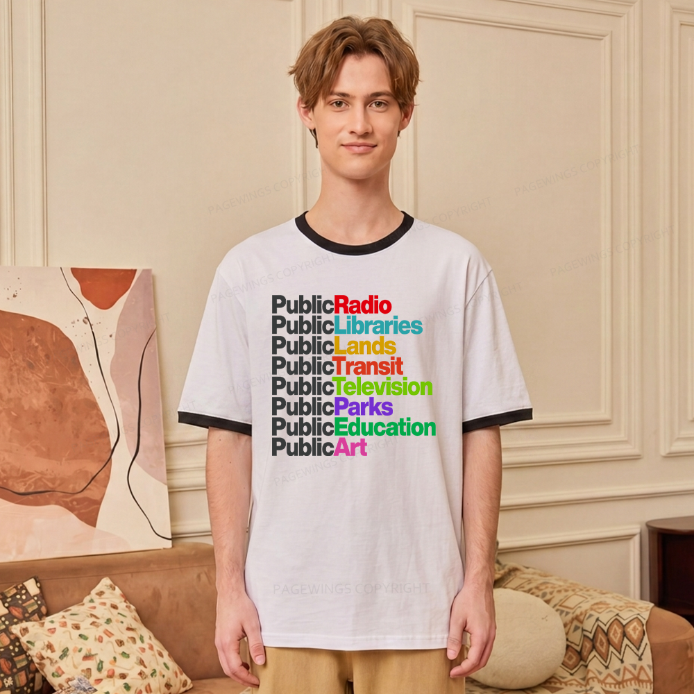 Pagewings Public Libraries Unisex Ringer T-Shirt 