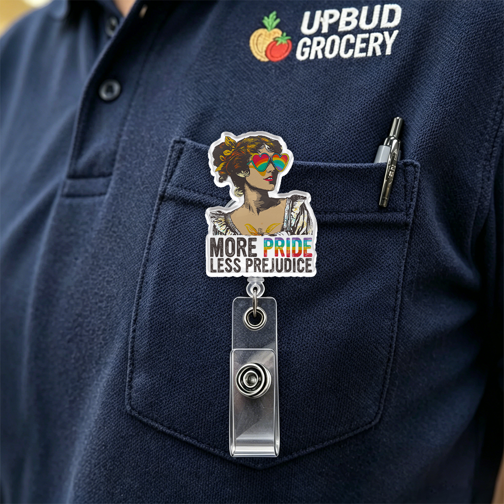 Pagewings More Pride Less Prejudice Acrylic Badge Clip