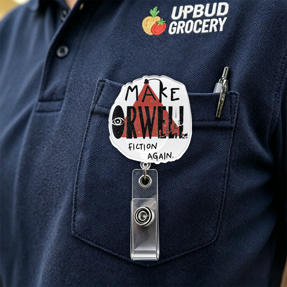 Pagewings Make Orwell Fiction Again Acrylic Badge Clip