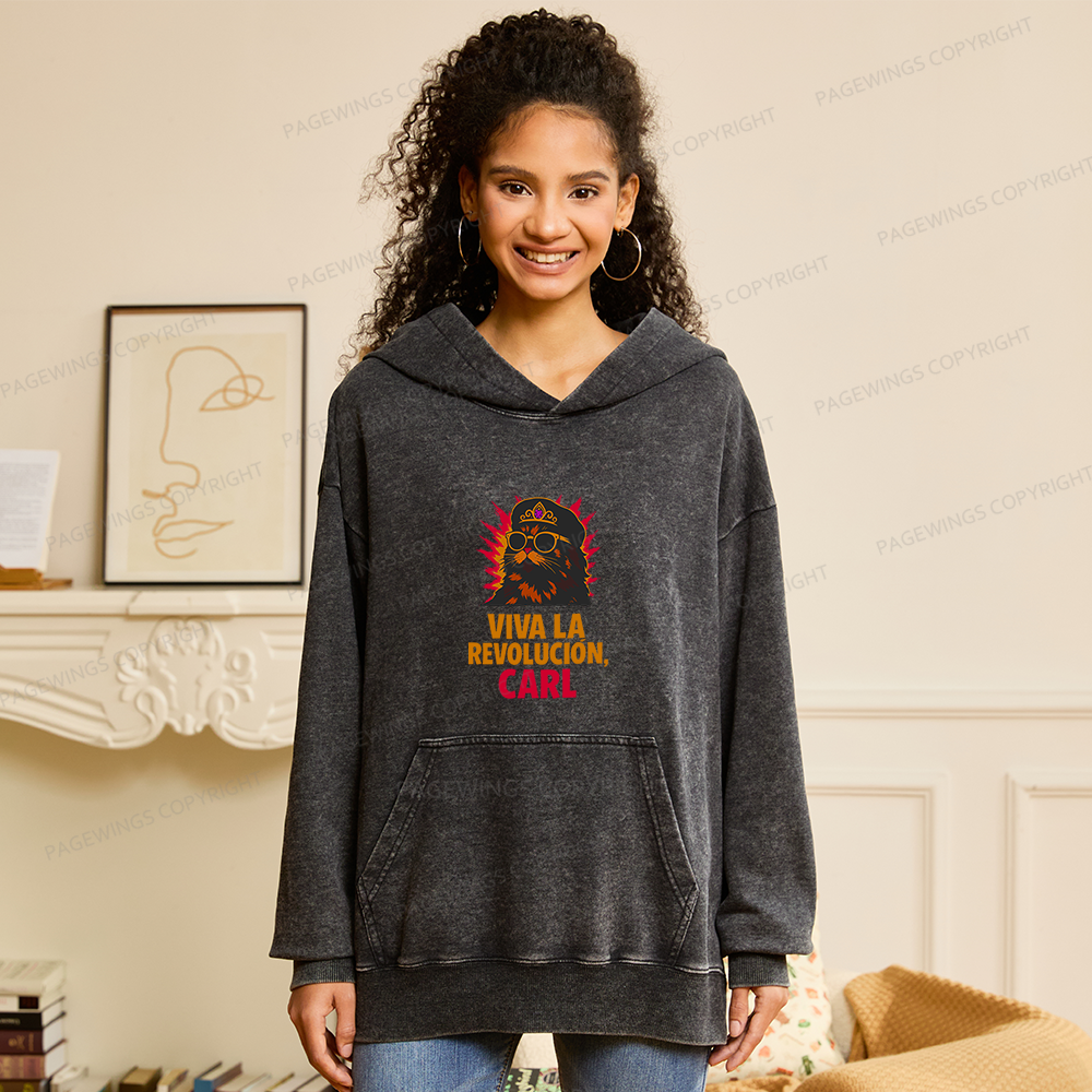 Pagewings Viva La Revolucion Unisex Washed Hoodie