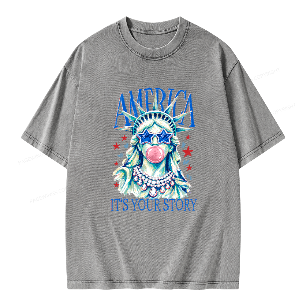 Pagewings It’s Your Story Unisex Washed T-shirt
