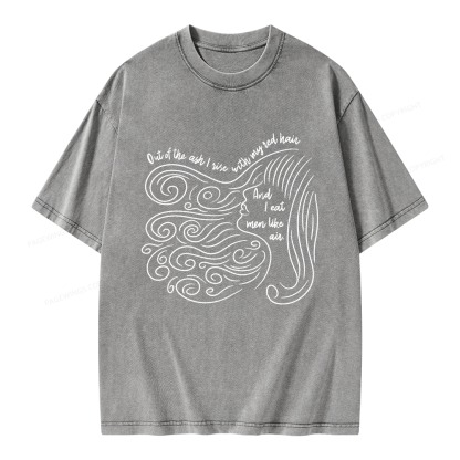 Pagewings Out Of The Ash I Rise With My Red Hair Unisex Washed T-shirt