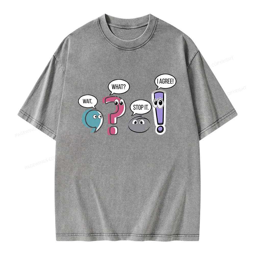 Pagewings Funny Grammar Unisex Washed T-shirt