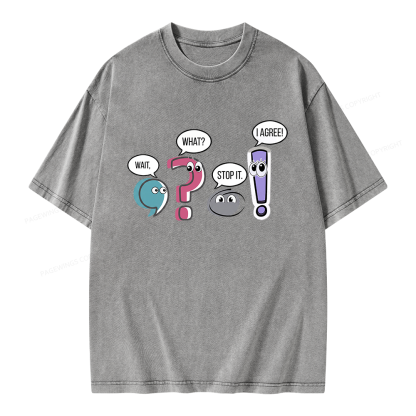 Pagewings Funny Grammar Unisex Washed T-shirt