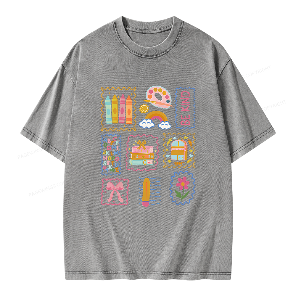 Pagewings Back to School Unisex Washed T-shirt