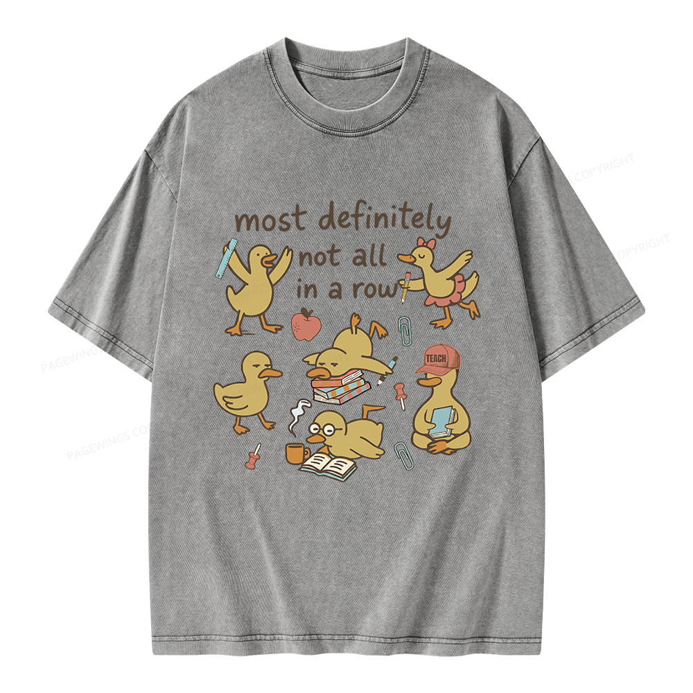 Pagewings Ducks In A Row Unisex Washed T-shirt