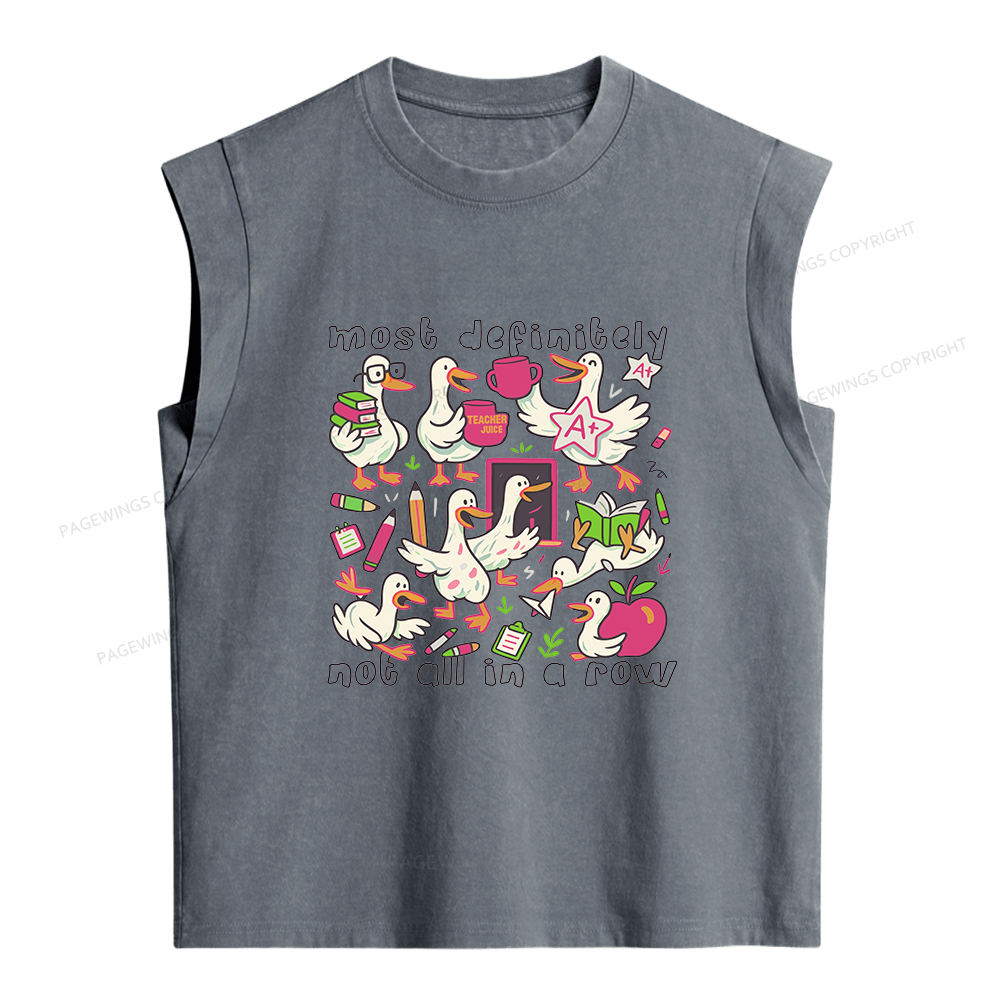 Pagewings Funny Goose Back to School Women's Washed Tank Top