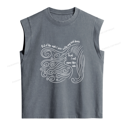 Pagewings Out Of The Ash I Rise With My Red Hair Women's Washed Tank Top