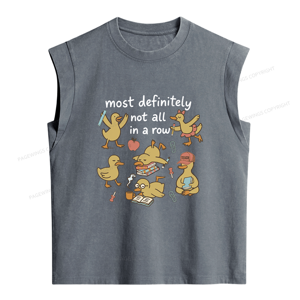 Pagewings Ducks In A Row Women's Washed Tank Top