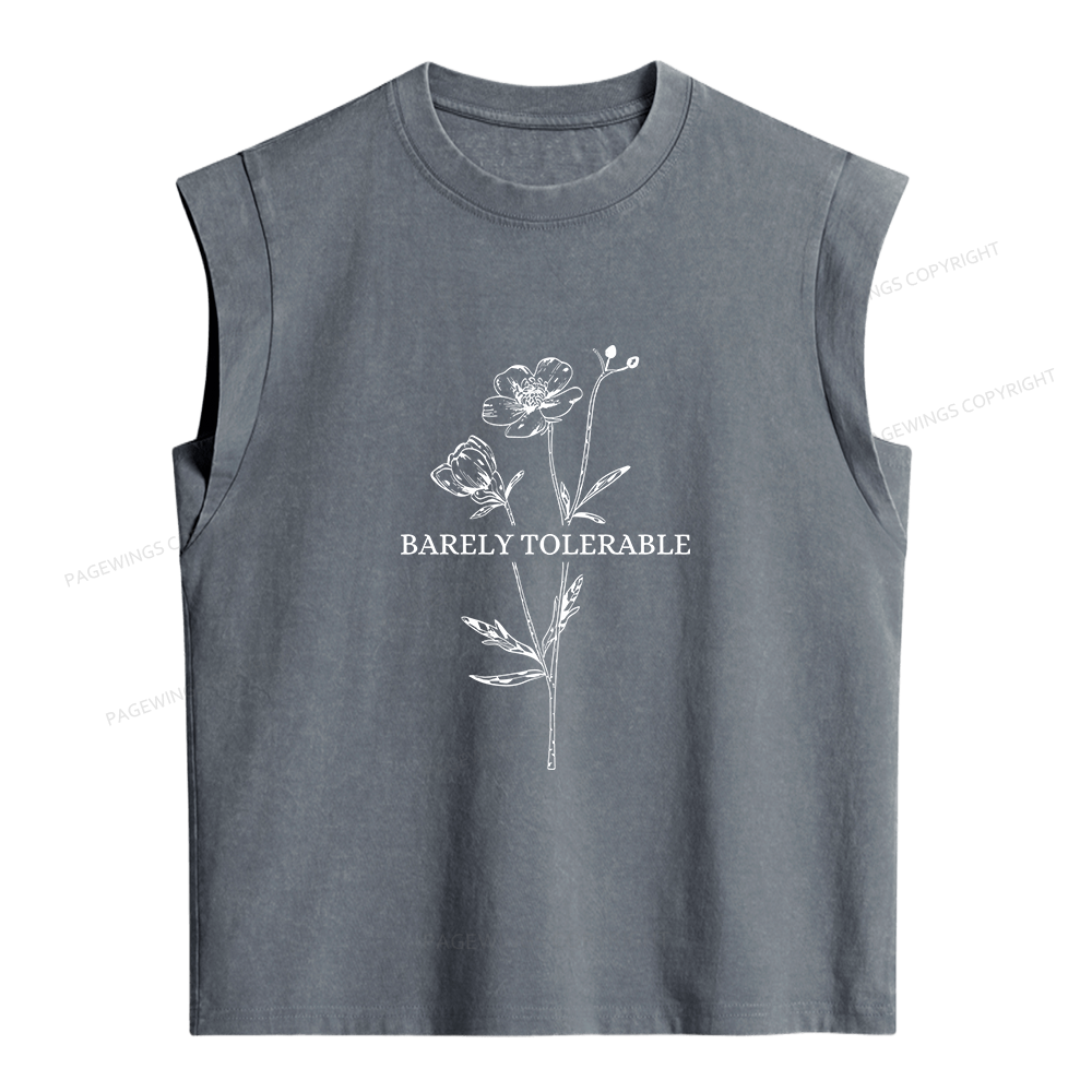 Pagewings Barely Tolerable Women's Washed Tank Top