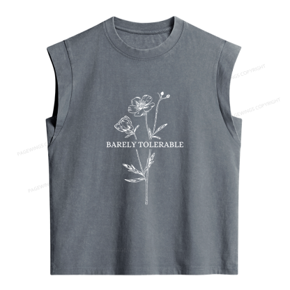 Pagewings Barely Tolerable Women's Washed Tank Top