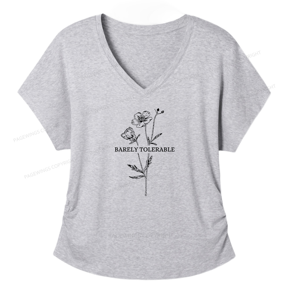 Pagewings Barely Tolerable Soft Women's Modal V-neck T-shirt  
