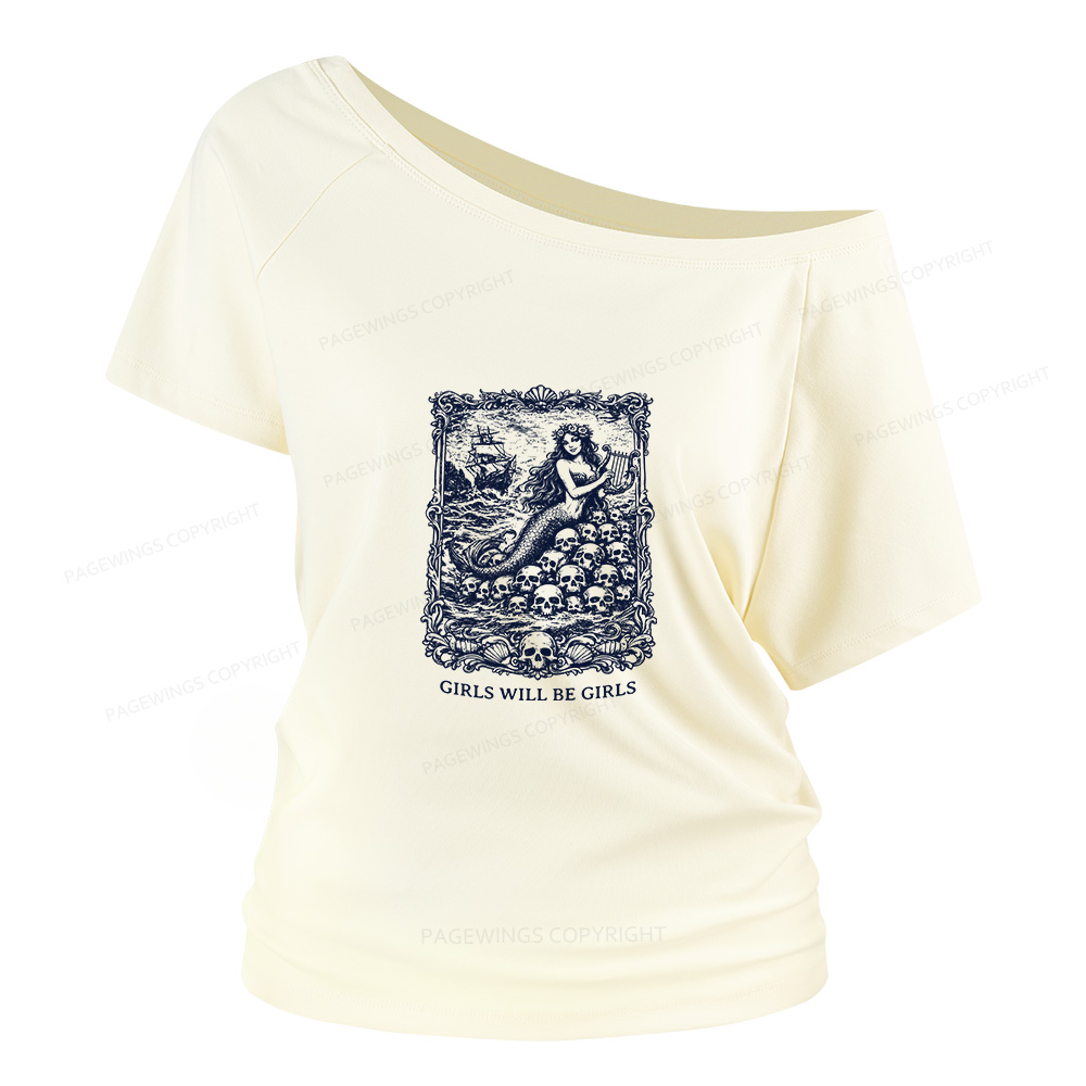 Pagewings Girls Will Be Girls Women Off Shoulder T-shirts