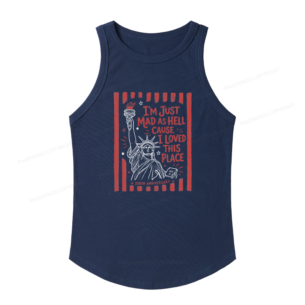 Pagewings Slim Fit I’m Just Mad As Hell 250th Women's Fitted Tank Top 