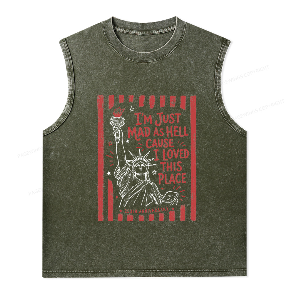 Pagewings I’m Just Mad As Hell 250th Unisex Washed Tank Top