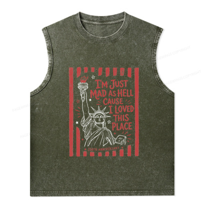Pagewings I’m Just Mad As Hell 250th Unisex Washed Tank Top