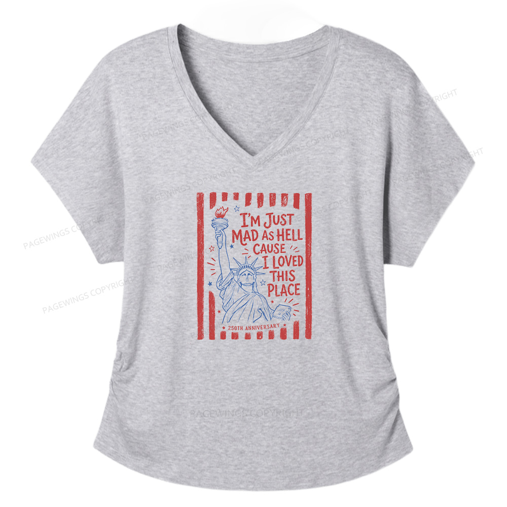 Pagewings I’m Just Mad As Hell 250th Soft Women's Modal V-neck T-shirt  