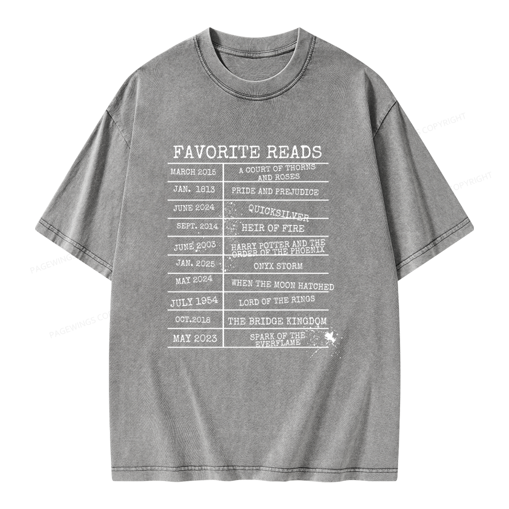Pagewings Personalized Bookshelf Book Unisex Washed T-shirt