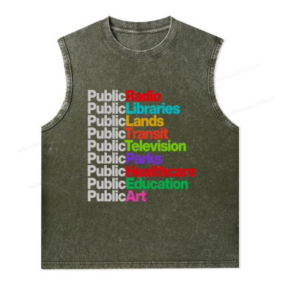 Pagewings Public Libraries Unisex Washed Tank Top