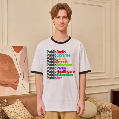 Pagewings Public Libraries Unisex Ringer T-Shirt 