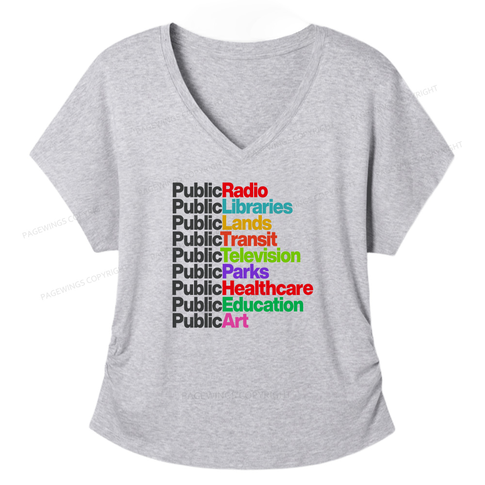 Pagewings Public Libraries Soft Women's Modal V-neck T-shirt
