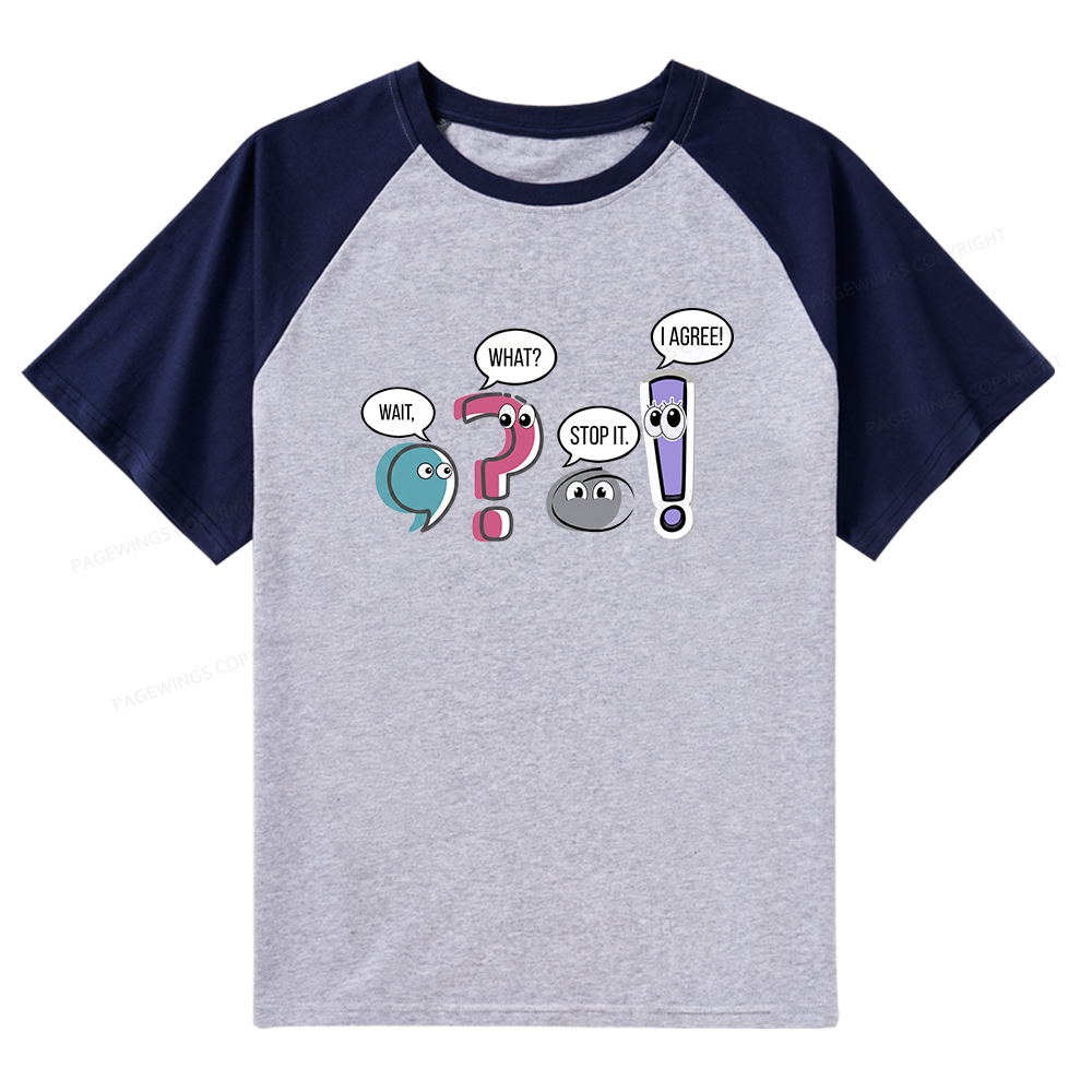 Pagewings Funny Grammar Raglan T-shirt