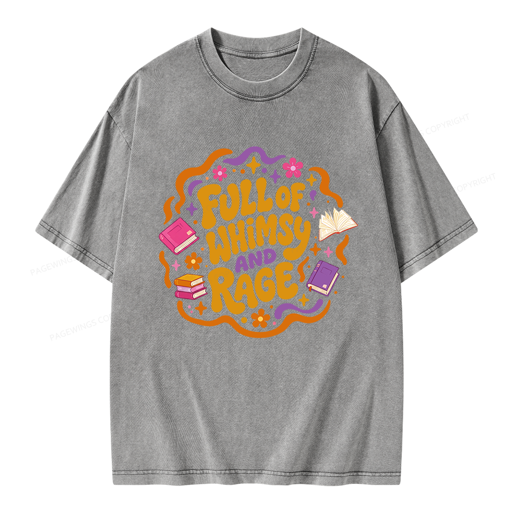 Pagewing Full Of Whimsy And Rage Unisex Washed T-shirt