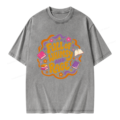 Pagewing Full Of Whimsy And Rage Unisex Washed T-shirt