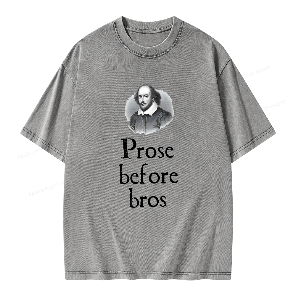 Pagewings Prose Before Bros Unisex Washed T-shirt