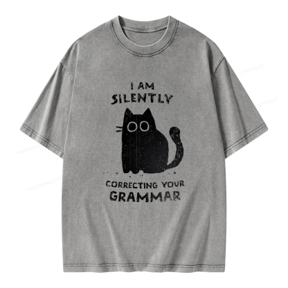 Pagewing Silently Correcting Your Grammar Unisex Washed T-shirt